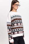 Light mix fine merino unisex holiday jacquard pullover