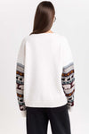 Light mix fine merino unisex holiday jacquard pullover