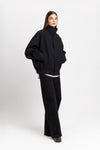 Black mackintosh wool unisex urban jacket