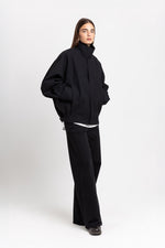 Black mackintosh wool unisex urban jacket