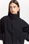 Black mackintosh wool unisex urban jacket