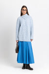 Cobalt blue poplin voluminous skirt
