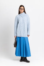Cobalt blue poplin voluminous skirt