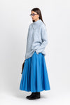 Cobalt blue poplin voluminous skirt