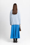 Cobalt blue poplin voluminous skirt