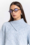 Cloud blue merino blend long pullover