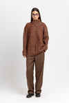 Toffee brown merino blend long pullover
