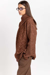 Toffee brown merino blend long pullover