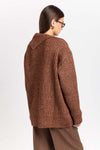 Toffee brown merino blend long pullover