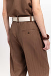 Light beige short leather belt
