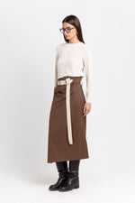 Light beige long leather belt