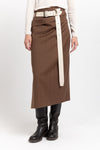 Light beige long leather belt