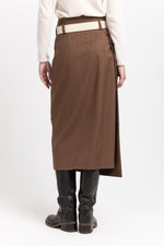 Caramel herringbone suiting pencil skirt