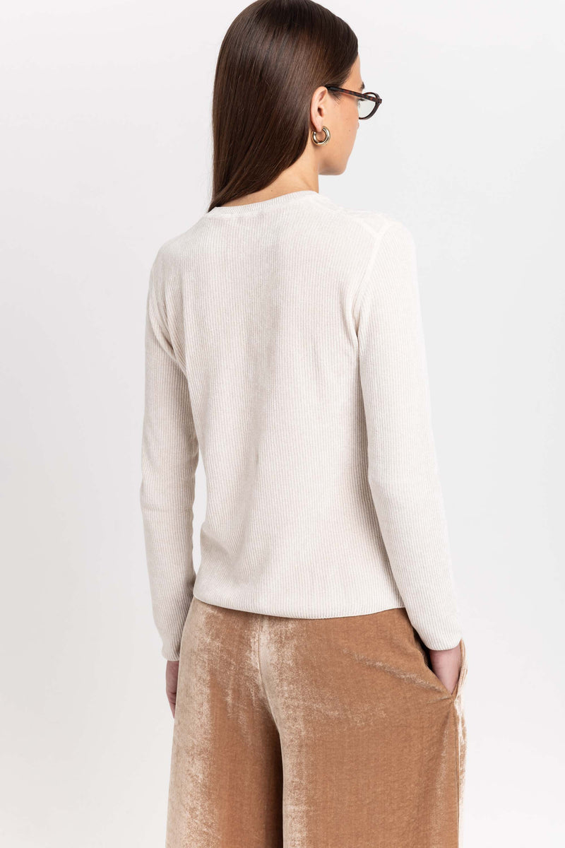 Ivory chenille long sleeve top