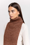 Toffee brown merino blend unisex chunky neck warmer