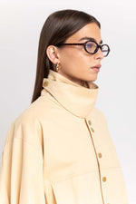 Butter beige soft touch cotton unisex urban jacket