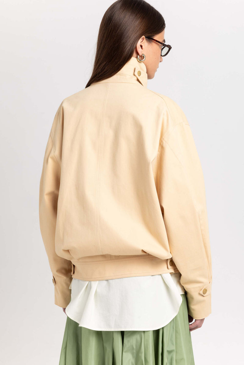 Butter beige soft touch cotton unisex urban jacket