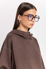 Earth brown unisex hooded sweatshirt
