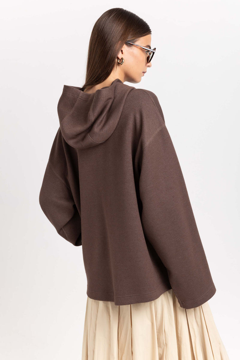 Earth brown unisex hooded sweatshirt