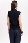 Navy rollneck tank top