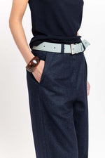 Mint long leather belt