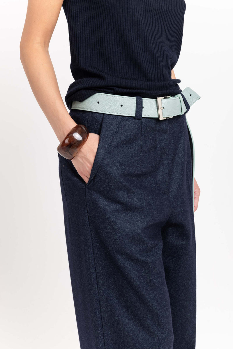 Mint long leather belt