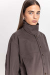 Earth brown soft touch cotton unisex urban jacket
