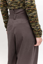 Earth brown soft touch cotton paperbag pants