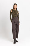 Earth brown soft touch cotton paperbag pants