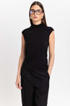 Black rollneck tank top