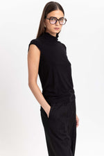 Black rollneck tank top
