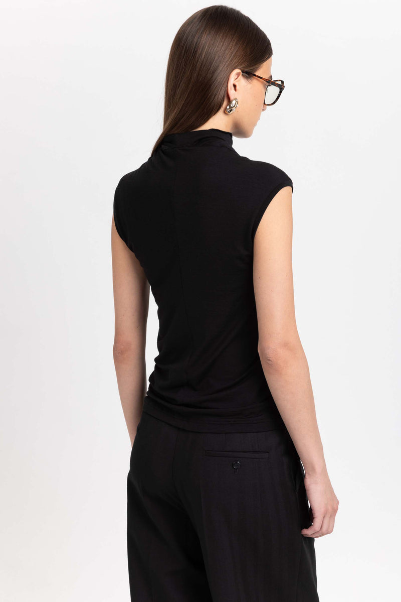 Black rollneck tank top