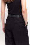 Black long leather belt