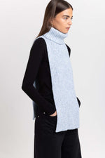Cloud blue merino blend unisex chunky neck warmer