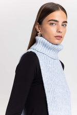 Cloud blue merino blend unisex chunky neck warmer