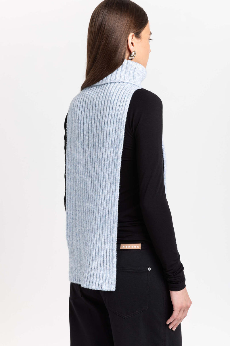 Cloud blue merino blend unisex chunky neck warmer