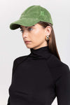 Willow green corduroy embroidered cap