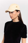 Butter beige soft touch embroidered cap