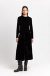 Black chenille long sleeve top