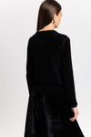Black chenille long sleeve top