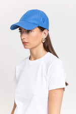 Cobalt blue flannel embroidered cap