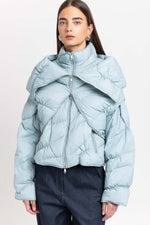 Dusty blue down two-piece jacket