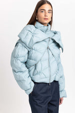 Dusty blue down two-piece jacket