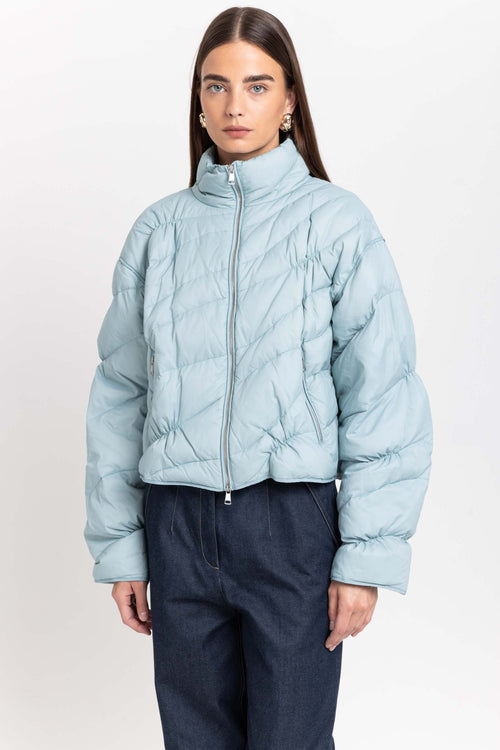Dusty blue down two-piece jacket