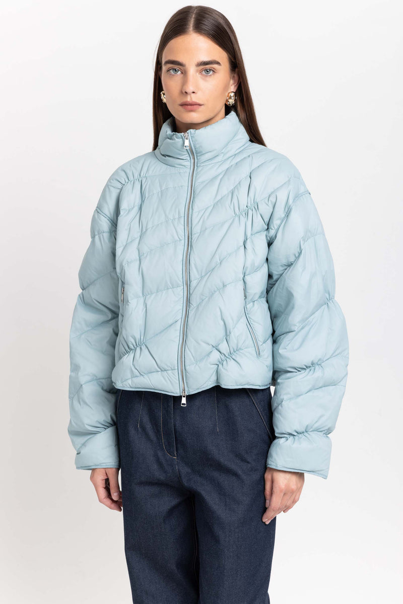 Dusty blue down two-piece jacket