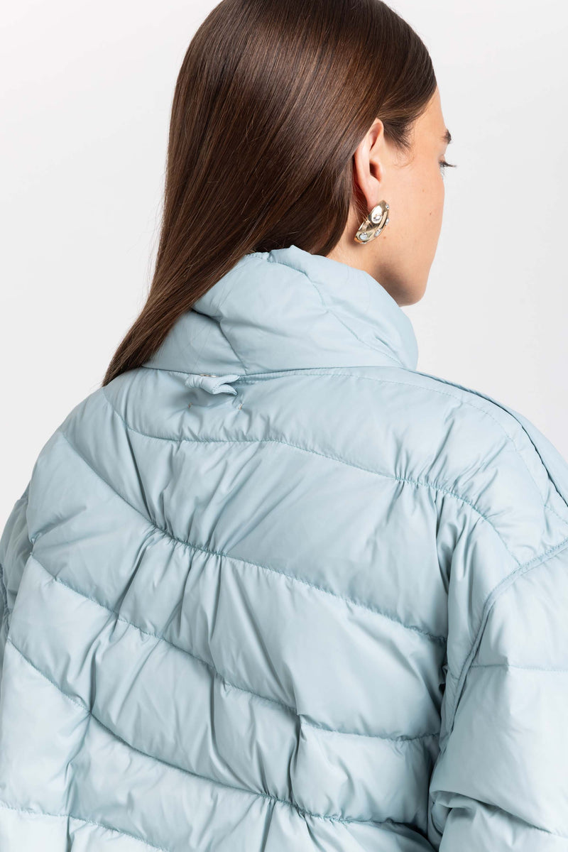 Dusty blue down two-piece jacket