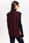 Dark mix fine merino unisex holiday jacquard vest