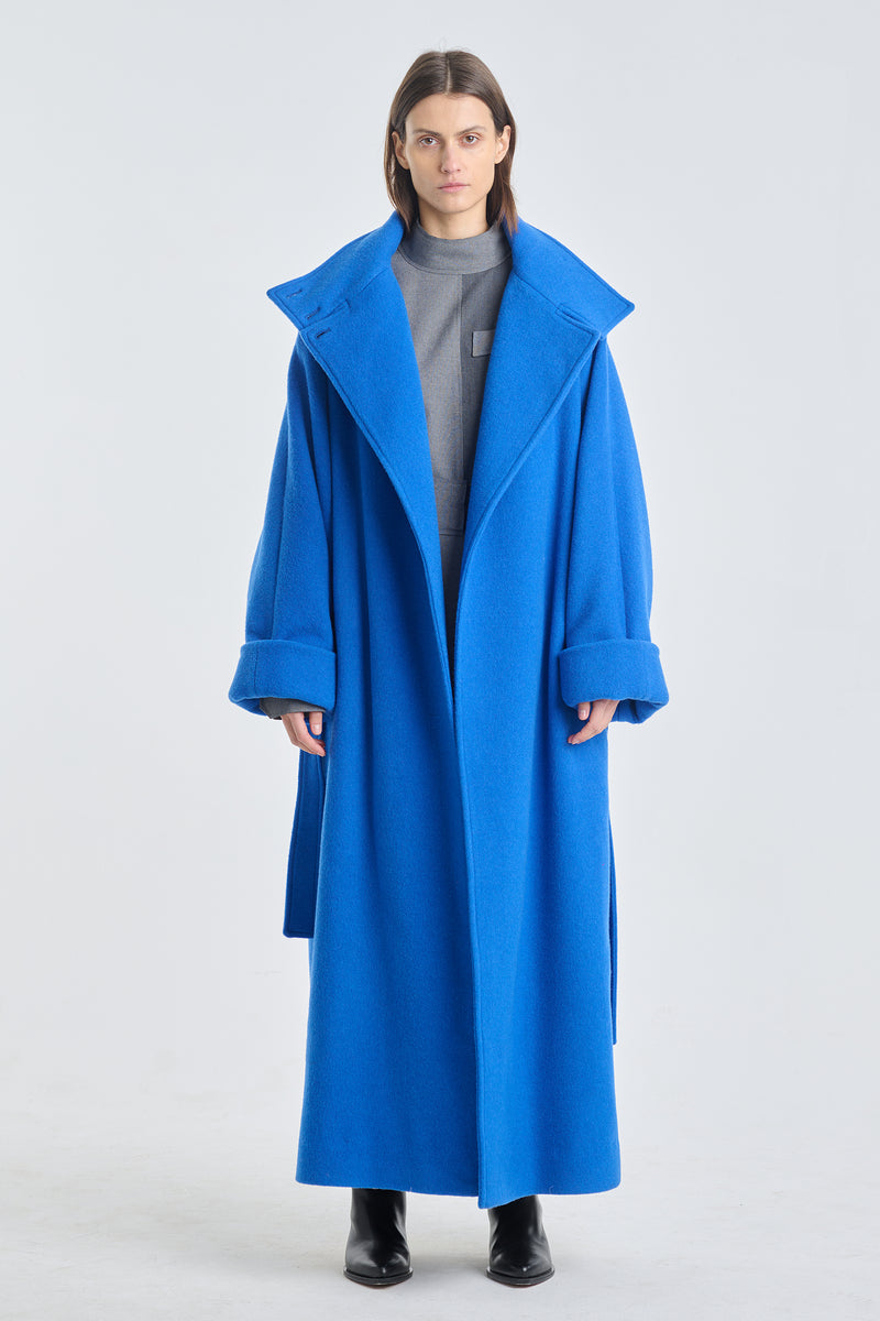 Cobalt blue wool on sale coat