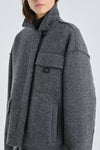 Grey wool blend short coat