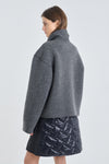 Grey wool blend short coat